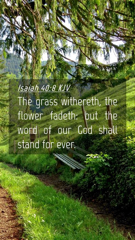 Isaiah Kjv Mobile Phone Wallpaper The Grass Withereth The