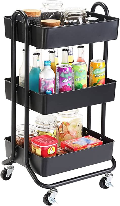 Amazon DESIGNA 3 Tier Metal Rolling Utility CartHeavy Duty