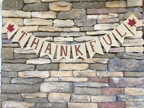 Thankful Banner, Thankful Burlap Banner, Thanksgiving Banner, Thankful Sign, Thanksgiving Decor ...