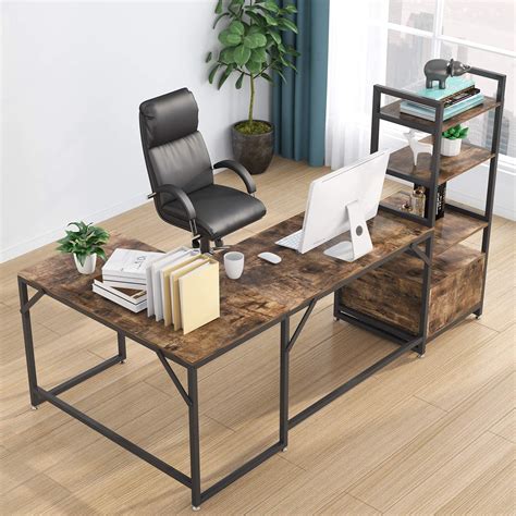 Buy Tribesigns L Shaped Computer Desk L Shaped Desk With 3 Tier