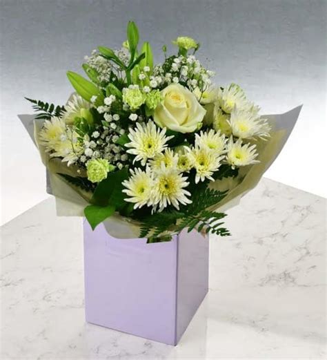 Grace Fresh Flowers Bouquet Delivers Bunch Of White Roses Lilies And