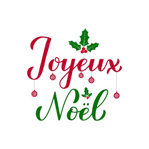 Premium Vector Joyeux Noel Calligraphy Hand Lettering With Holly