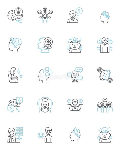 Cognitive Healing Linear Icons Set Neuroscience Mindfulness