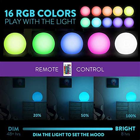 Mr Go Inch Rechargeable Color Changing Led Ball Light Globe Orb Lamp