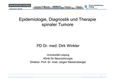 Epidemiologie Diagnostik Und Therapie Spinaler Tumore