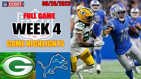 Detroit Lions Vs Green Bay Packers Full Game Highlights Hd Nfl Week