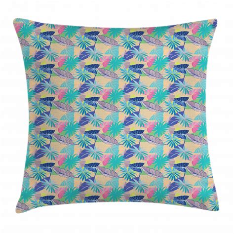 Tropical Throw Pillow Cushion Cover Exotic Hawaiian Flora With