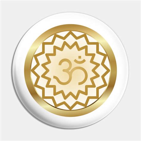 Gold Om Ohm Aum Symbol In A Golden Circle Om Yoga Pin Teepublic