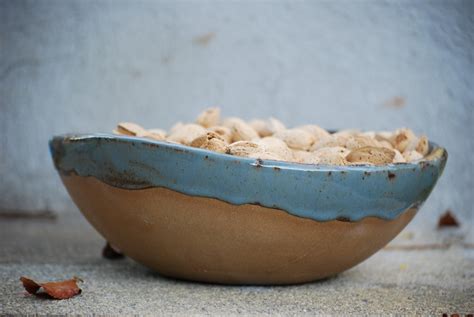 Ceramic Serving bowl Handmade pottery Blue pottery