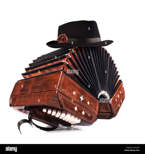 Bandoneon Tango Instrument With A Male Hat On Top Argentine Tango