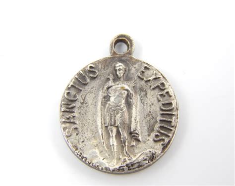 Vintage Sanctus Expeditus Catholic Medal St. Rita Saint Expeditus ...