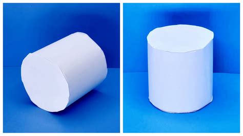 How To Make A Paper 3d Cylinder Easy 3d Figures Tutorial Youtube