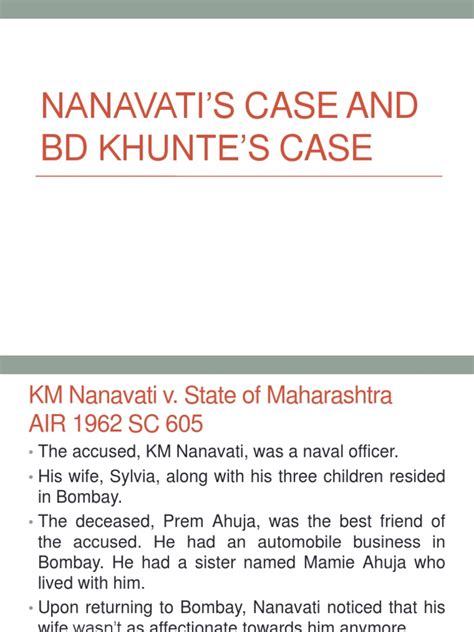 Nanavati's Case and BD Khunte's Case | PDF | Government | Crime & Violence