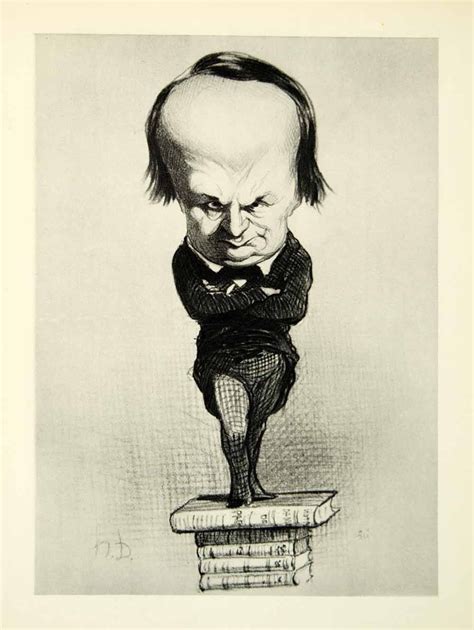 1938 Rotogravure Caricature Portrait Victor Hugo Head Honore Daumier