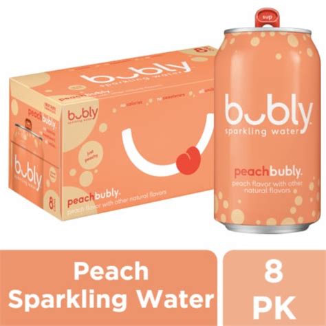 Bubly Peach Flavored Sparkling Water Cans 8 Pk 12 Fl Oz Kroger