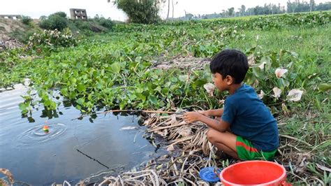 Amazing Unique Hook Fishing Technique Form Canal Village Boy Hunting