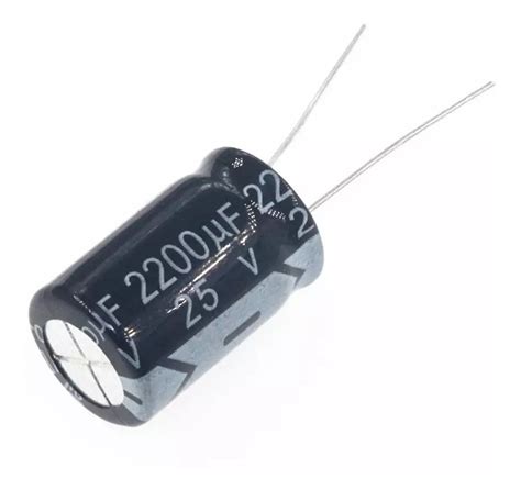 Capacitor 2200 Uf 2200uf 25v Electrolitico Radial 13x20mm Cyberofice