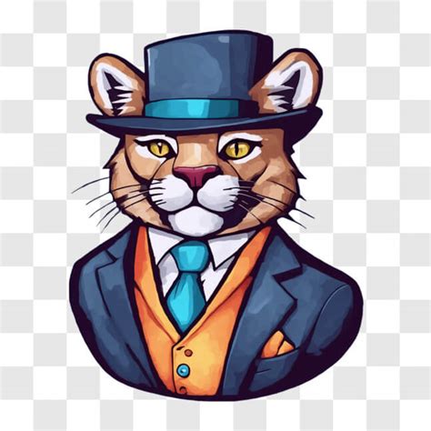 Descarga Elegante Gato De Dibujos Animados Con Traje Y Sombrero De Copa