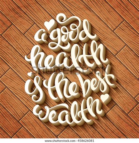 Good Health Best Wealth Poster Handdrawn Stock Vector Royalty Free