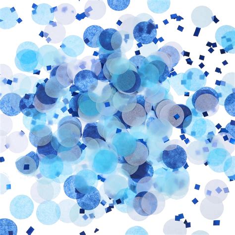 Tecunite 1 Inch Tissue Paper Confetti White Blue Table