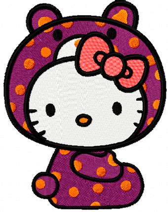 Hello Kitty Bear Costume embroidery design