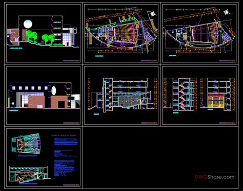 Elevation Design Of Auditorium Dwg File Cadbull Audit