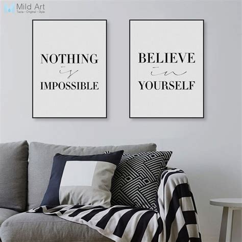 Minimalist Black White Inspire Motivational Quotes Posters Prints ...