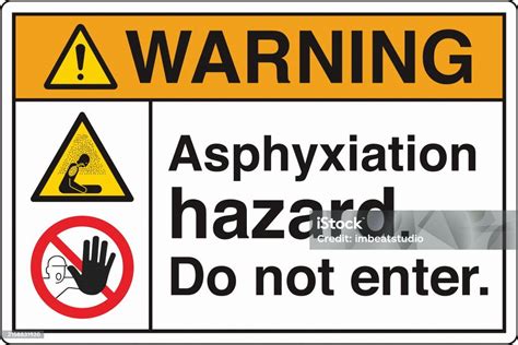 Ansi Z535 Safety Sign Marking Label Two Symbol Pictogram Standards Warning Asphyxiation Hazard