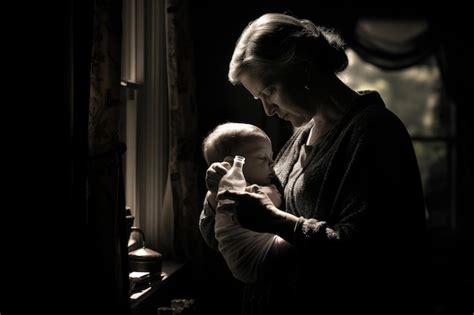 Premium Photo Elderly Lady Hugging Baby Grandmother Holding Newborn