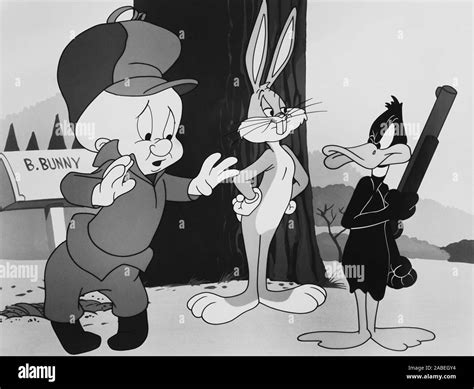 Rabbit Seasoning From Left Elmer Fudd Bugs Bunny Daffy Duck 1952