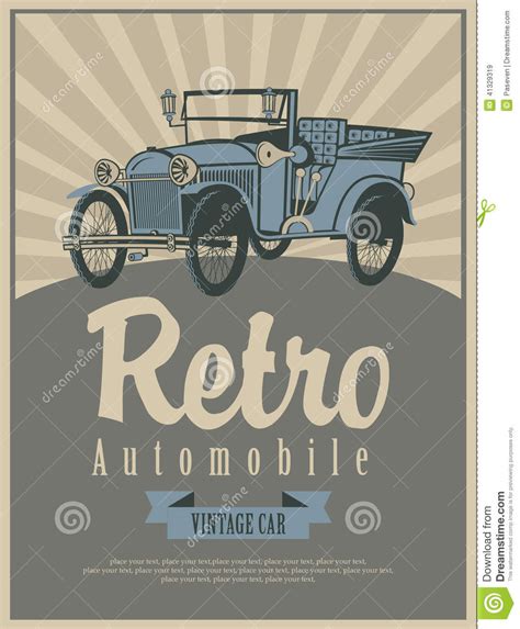 Retro Car stock vector. Illustration of motor, figure - 41329319