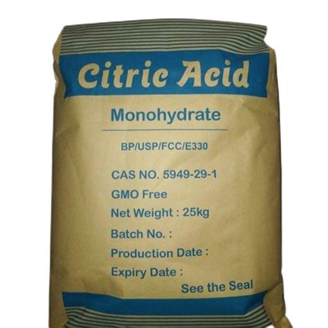 Citric Acid Monohydrate Powder For Used In The Food Industry