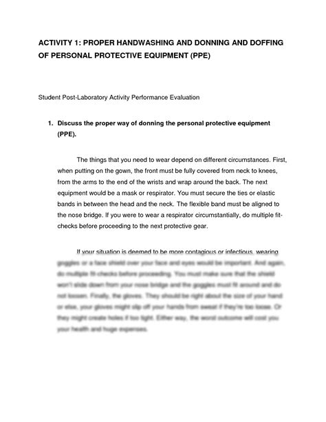 Solution Donning And Doffing Of Personal Protective Equipment Ppe