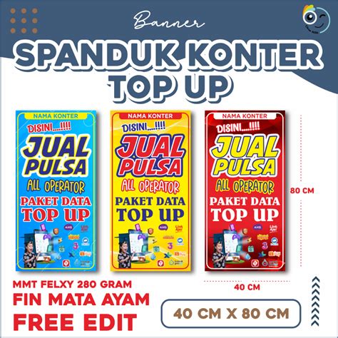 Jual Spanduk Banner Konter Model Top Up Spanduk Banner Konter Murah