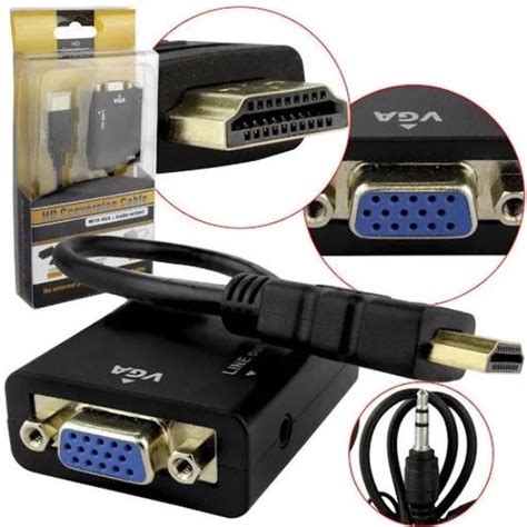 Cabo Conversor HDMI Macho para VGA Fêmea 24CM CB0109B Shopee Brasil