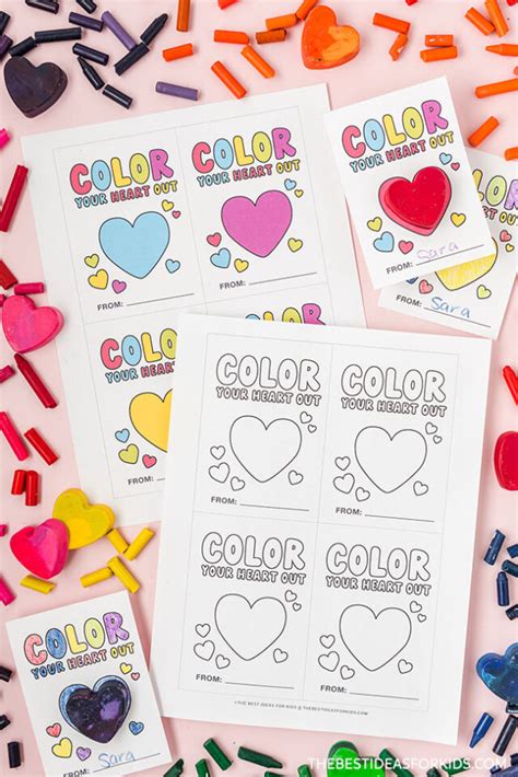 Crayon Heart Valentines Free Printables The Best Ideas For Kids