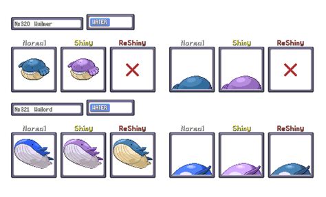 Shiny Recolour Wailmer Line Gen 3 By Shinydexproject On Deviantart