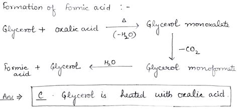 Formic Acid Is Obtained When Chemistry Questions