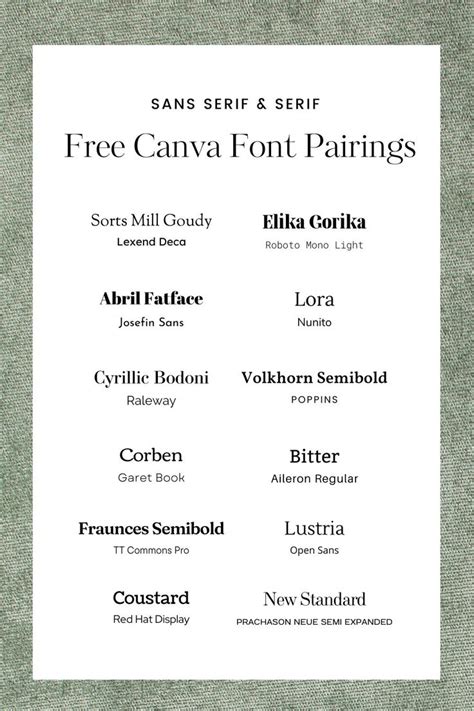 The Best Free Serif and Sans Serif Canva Fonts That Go Together ...