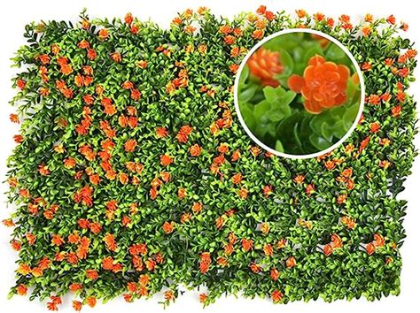 Amazon de künstliche Hecke mit Blumen Faux Greenery Privatsphäre