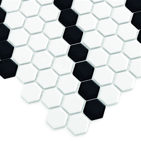 faianta mozaic mini hexagon bw lean      cm emagro