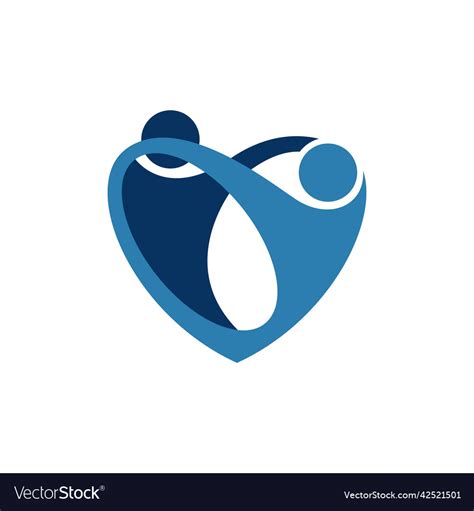 Heart dance logo design Royalty Free Vector Image