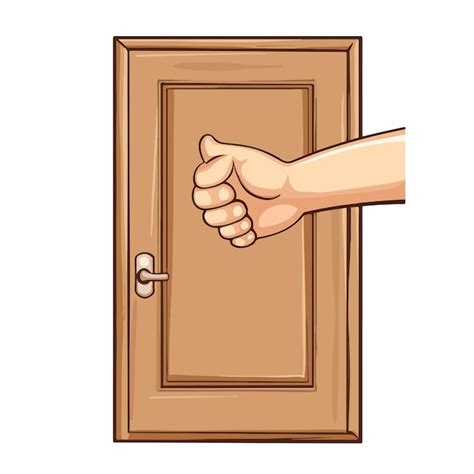 Hand Knocking On Door Vector Icon Illustration Premium Ai Generated