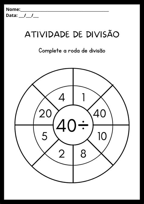 Atividades De Divisão Para Imprimir