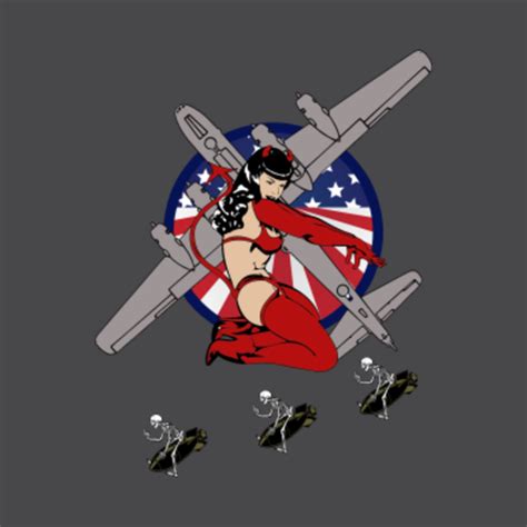 Wwii Nose Art Bomber Pinup Devil Bettie Page B 29 Retro Rockabilly Art T Shirt Teepublic