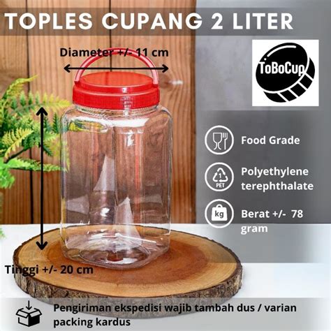 Jual Toples Cupang 2 Liter Toples Kotak 2 Liter Tinggi Shopee Indonesia