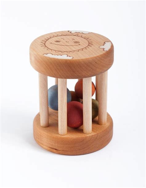Baby Rattle Toy Organic Baby Toy Handmade Wooden By Friendlytoys