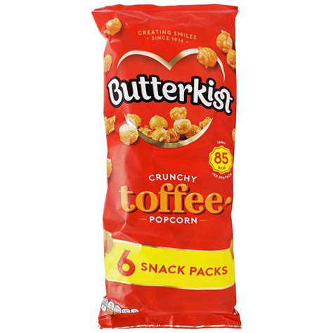 Butterkist Crunchy Toffee Popcorn 6 Pack 6 X 20g Blightys British