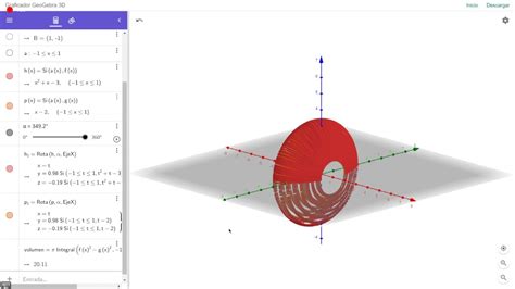 Grafica de sólidos de revolución y su volúmen en Geogebra YouTube