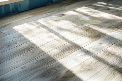 A Wooden Floor In A Room With A Blue Wall Suitable For Interior Design